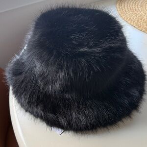 12th Tribe Luxe Black Faux Fur Hat